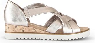 Gabor Platte Sandalen - Heren - Schoenen - Beige - Maat: 40 1/2 EU Leer