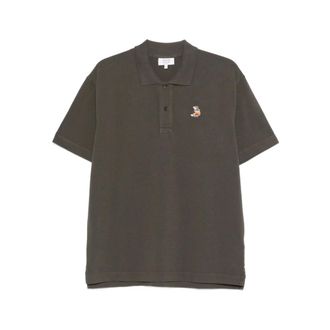 Maison Kitsun&eacute; Polo Shirts, male, Brown, Size: 2XL Button-Fastening Polo