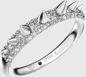 Diesel Stainless Steel Band Ring - Rings - Unisex - Silver