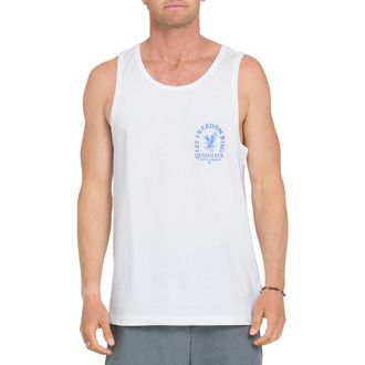 Quiksilver Freedom Ring Graphic Cotton Tank in White at Nordstrom, Size Xx-Large