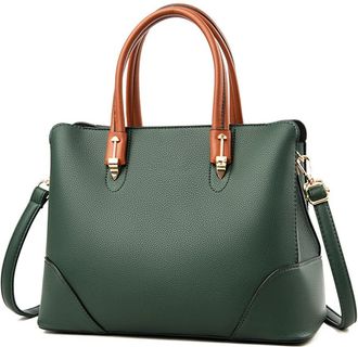 Generic Purses and Handbags for Women Fashion Ladies Leather Top Handle Satchel Crossbody Bag Large Shoulder Bag Totes (Green-A)