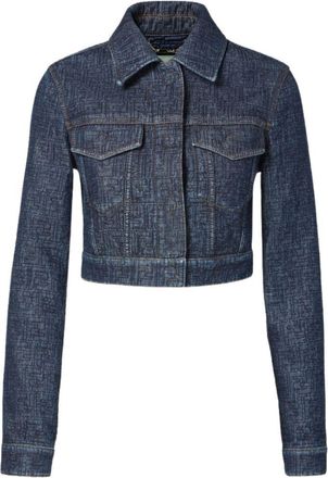 Fendi Womens Denim Cotton Jacket - Dark Blue - Size EU 38 (Womens)