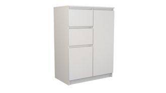 OEM C&oacute;moda Moderna Blanca Mate - 2 Puertas, 2 Cajones - Funcional Y Elegante Para La Sala De Estar, El Dormitorio O La Habitaci&oacute;n Infantil
