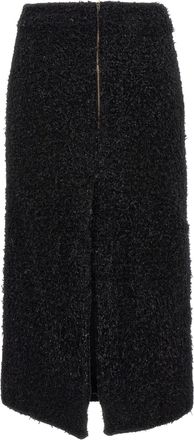 Balenciaga Womens Black Cotton Midi Skirt