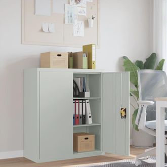 Berkfield Home File Cabinet Light Grey 90x40x105 cm Steel | Size: 90 x 40 x 105 cm
