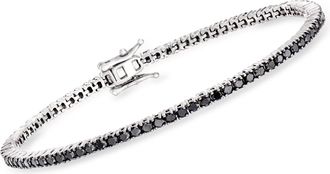 Ross-Simons Black Diamond Tennis Bracelet in Sterling Silver