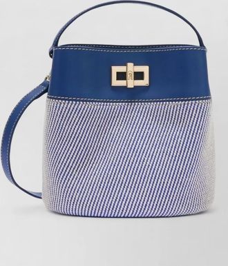 Furla bucket bag gold tone hardware crossbody strap