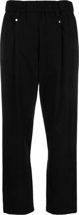 Brunello Cucinelli cropped straight-leg trousers - women - Cotton/Eco Brass/Elastane/Polyester/Acetate/Cupro - 44 - Black