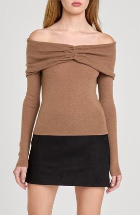 Wayf Alice Off the Shoulder Sweater in Mocha at Nordstrom, Size X-Small