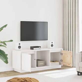Berkfield Home TV Cabinet White 110.5x35x44 cm Solid Wood Pine