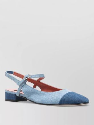 Carel oceano slingback pumps block heel square toe