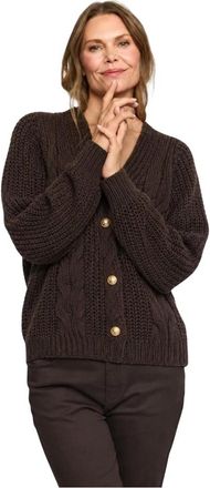 2-Biz Lc3505 2-Way Ritssluiting Vest - Dames - Truien - Bruin - Maat: L/Xl
