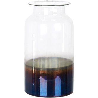 Beliani Beliani - Florero De Vidrio Multicolor 28 Cm Jarr&oacute;n Hecho A Mano Iridiscente Bhature