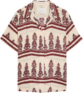 Johanna Ortiz La Creciente Printed Linen Shirt - Ecru - 10 (UK14 / L)