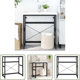 vidaXL Struttura in ferro - Struttura per Lavabo da Bagno Nera 79x38x83 cm in Ferro