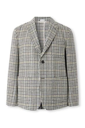 Thom Browne Unstructured Checked Houndstooth Wool-Tweed Blazer