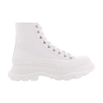 Alexander McQueen Lace-up Boots, female, White, 8 UK, Leather Boot Tread Trainers Red
