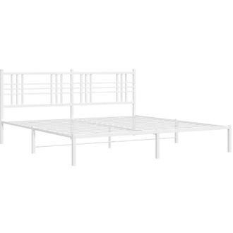 vidaXL Vidaxl - Estructura Cama Sin Colch&oacute;n Con Cabecero Metal Blanco 200x200cm