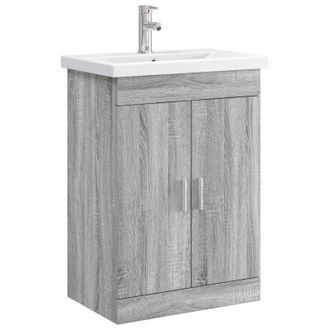 vidaXL Juego De Muebles De Ba&ntilde;o Sonoma Gris 61 X 40 X 84,5 Cm Vidaxl
