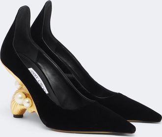 Jimmy Choo London Salones Ithaca de terciopelo adornados