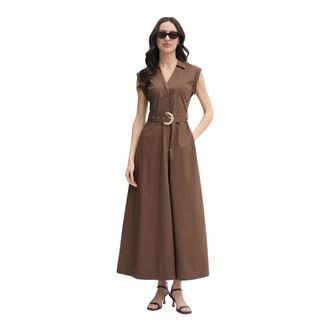Gaud&igrave; Midi Shirt Dress - Dames - Maxi kleedjes - Bruin - M - Katoen - Kleedjes