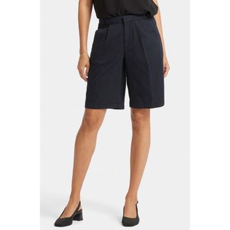 NYDJ Relaxed High Waist Denim Bermuda Shorts in Overdye Black at Nordstrom, Size 10