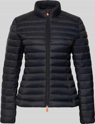 Save The Duck Slim Fit Steppjacke mit gef&uuml;ttertem Stehkragen Modell Carly in Black, Gr&ouml;&szlig;e XXL