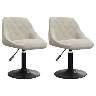 vidaXL Sillas De Comedor Giratorias 2 Uds Terciopelo Crema Vidaxl