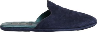 Dolce & Gabbana Slides - Heren - Pantoffels - Blauw - 44 EU - Satijn - Schoenen