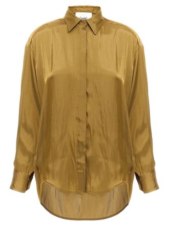 Nude Gold Polyester Womens Blouse