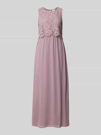 Vila Abendkleid mit Spitze und Rundhalsausschnitt Modell MILINA LACE in Mauve, Gr&ouml;&szlig;e 34