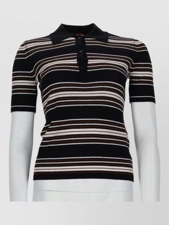 Max Mara silk wool polo knitted top