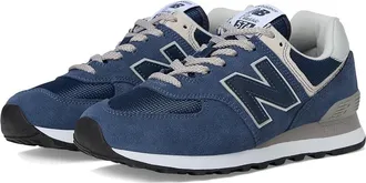 New Balance Classics 574 Core Womens Shoes Navy/White : 5.5 B - Medium, Textile/Synthetic/Leather