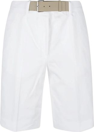 Tory Burch Geknoopte Katoenen Shorts - Dames - Korte Broeken - Wit - 3XS - Katoen - Korte Broeken
