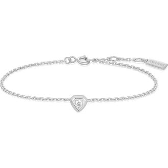 Ania Haie Tiny Shield Charm Chain Bracelet in Silver at Nordstrom