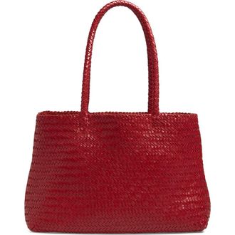 Madewell Handwoven Leather Tote in Scarlet at Nordstrom