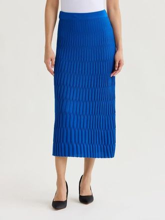 Misook Raised Geometric Soft Knit Maxi Skirt in Aegean Blue at Nordstrom, Size Xx-Large