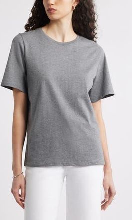 Nordstrom Relaxed Fit Pima Cotton Crewneck T-Shirt in Grey Dark Heather at Nordstrom Rack, Size X-Large