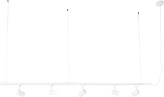 QAZQA Sistema moderno de riel colgante blanco con 5 foco