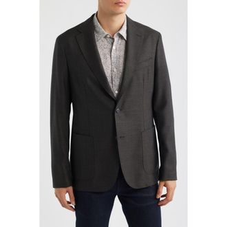 BOSS Hanry Slim Fit Brown Slub Virgin Wool Sport Coat in Dark Brown at Nordstrom, Size 40 Regular