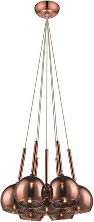Netlighting Spring 7 Light Cluster Pendant Copper with Glass Shades G9