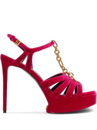 Balmain 125mm open-toe sandals - women - CALFSKIN/Lambskin/Calf Leather - 37 - Pink