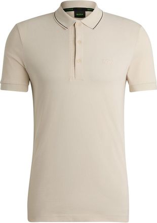 HUGO BOSS Mens Hbg Paule 4 Polo Shirt, Premium Craftsmanship in Open White - Size 3XL