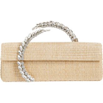 L'Alingi Karma Crystal Handle Clutch in Beige at Nordstrom