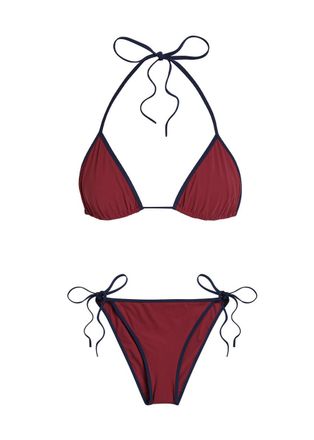 Lido Venti Bicolour Triangle Bikini - Red - S (UK8-10 / S)