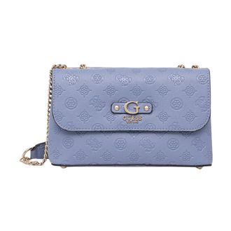 Guess Dita Flap Bag - Dames - Schoudertassen - Blauw - ONE Size - Leer - Tassen