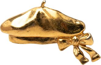 Chanel Pre-owned Womens Gold Plated Beret Hat Brooch - Beige - One Size