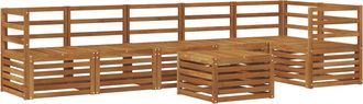 vidaXL Conjunto De Sof&aacute;s De Exterior 7 Uds. Natural Poli&eacute;ster Vidaxl