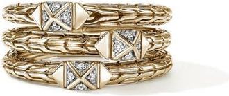 John Hardy Icon Stud Triple Row Ring in Gold at Nordstrom, Size 7