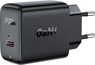 OEM Cargador De Pared Gan Usb-c 30 W Pd Qc 3.0 Afc Fcp Negro